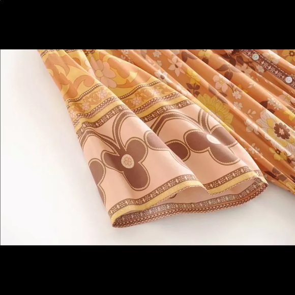 Boho Floral Gypsy Print Maxi Dress Wild Bloom - Picture 13 of 14